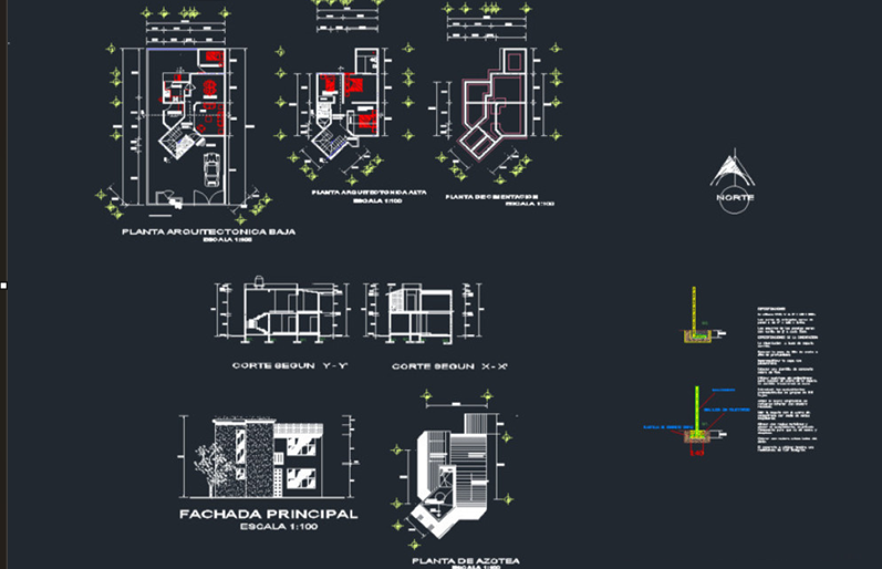 دانلود فایل اتوکد پروژه معماری خانه مسکونی دو طبقه DWG | Two Storey Residential House Architectural Project برای AutoCAD